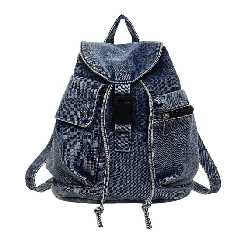Casual Denim Drawstring Backpack Stornfield
