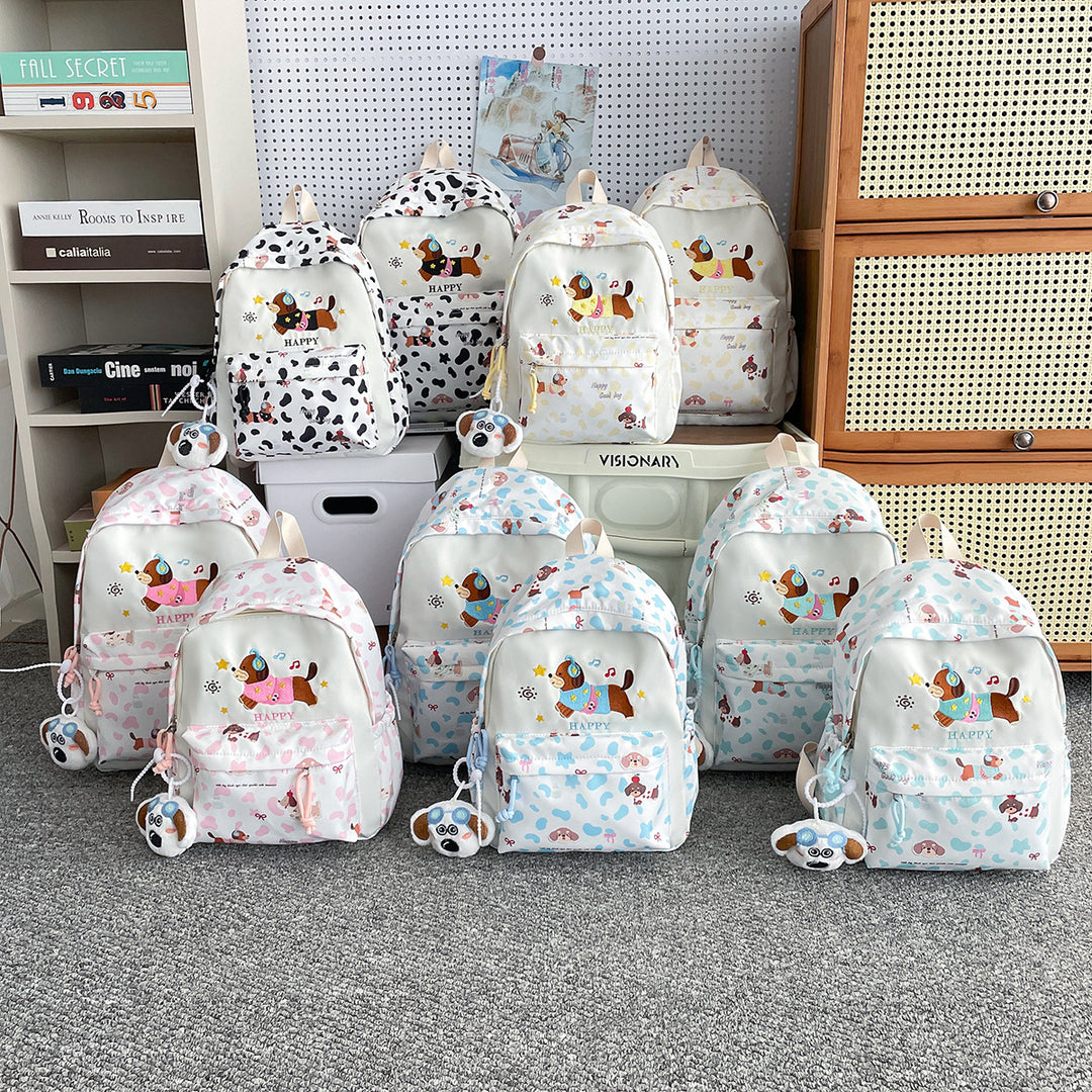 Backpack with Cheerful Dog Design and Multifunctional Compartment Layout Stornfield