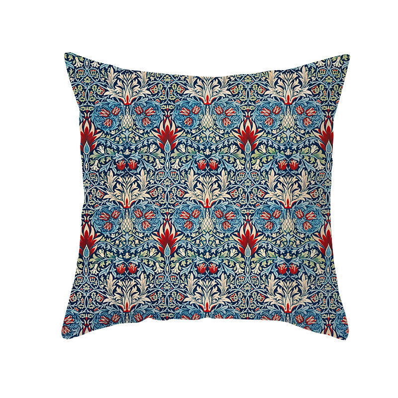Botanical Heritage Jacobean Tapestry Square Pillow Cover with Concealed Zipper
