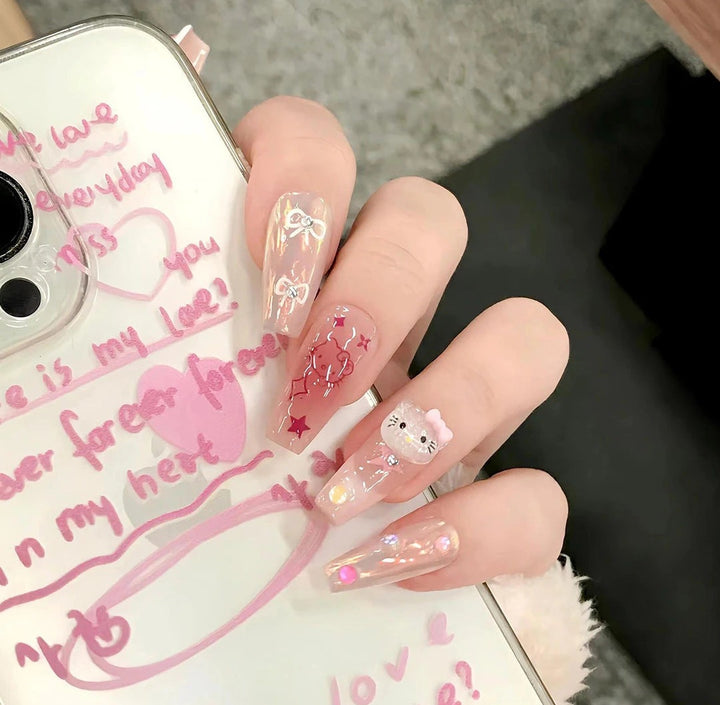 Decorative Glitter Ombre Press-On Nails Stornfield