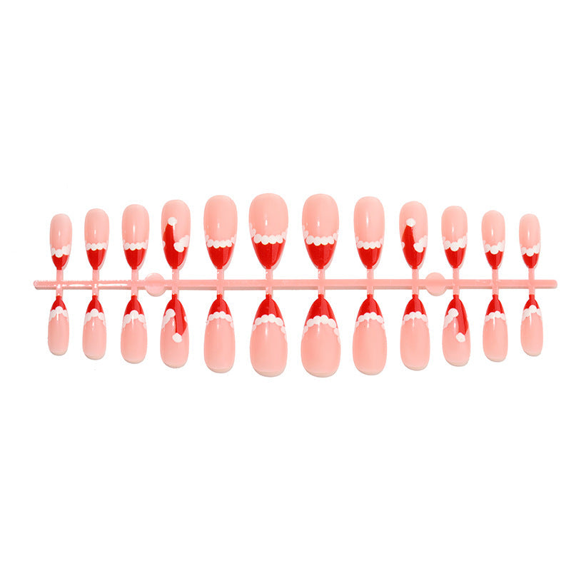 Nail art set with festive Santa motif and glitter accents Stornfield