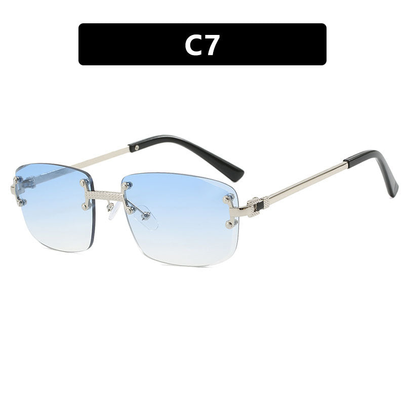 Women's elegant square sunglasses with transparent lenses and high-quality metal frame Stornfield