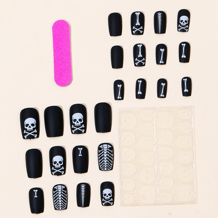 Gothic Skeleton-Themed Nail Art Extensions Stornfield