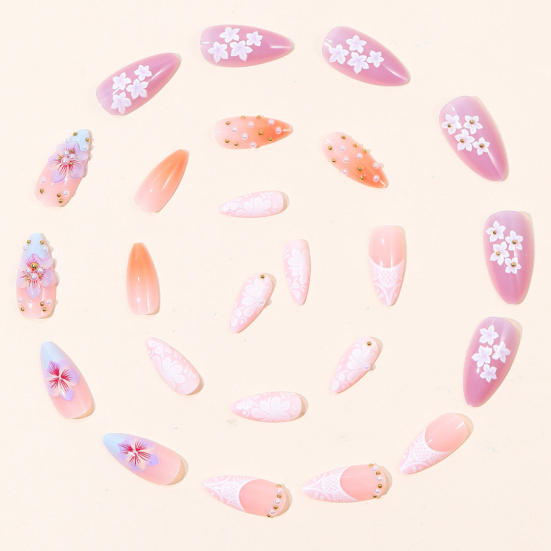 Floral Embellished Nail Art Extensions Stornfield