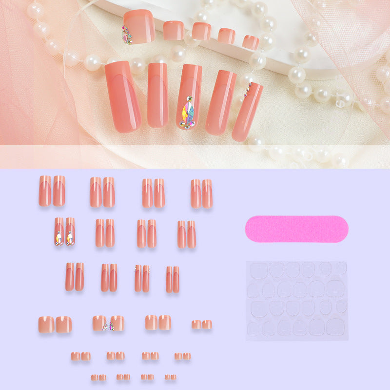 Artificial nail set with luxurious glitter accent Stornfield