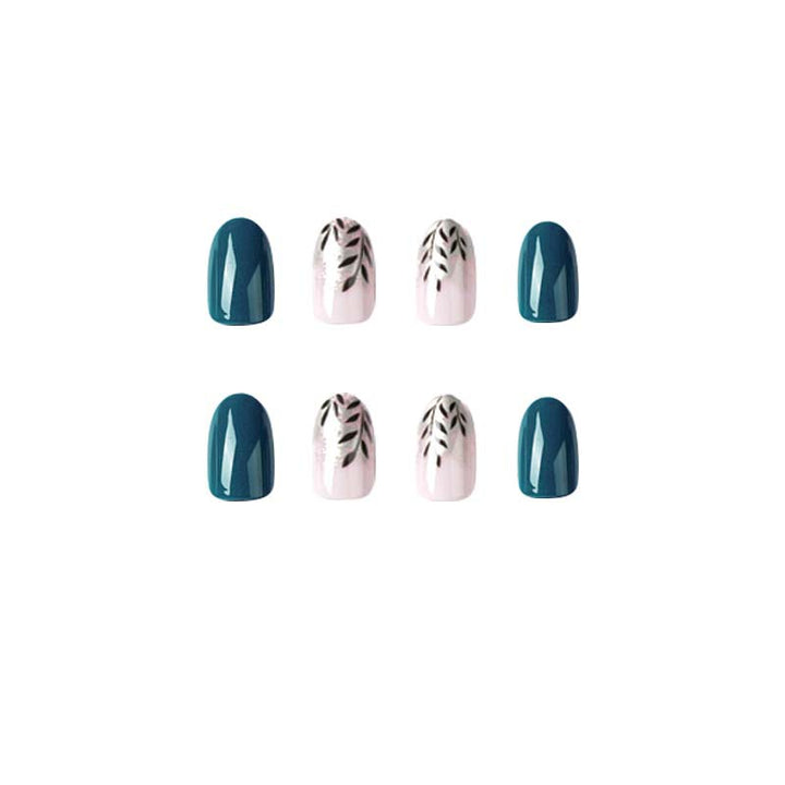 Elegant Nail Art with Floral Accent and Metallic Details Stornfield