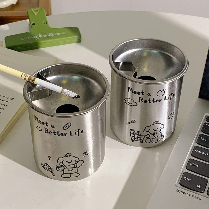 Stainless Steel Ashtray with Cute Animal Motif Stornfield