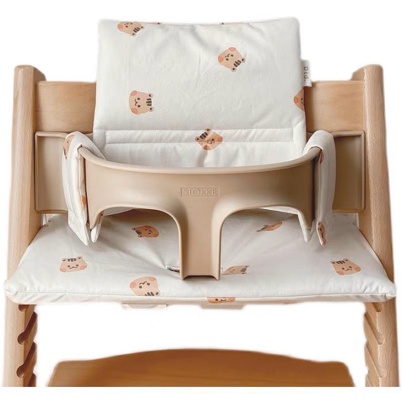 Padded High Chair Seat Cushion with Removable Cover and Safety Strap Openings