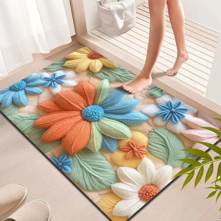 Floral Textured Indoor Mat Stornfield