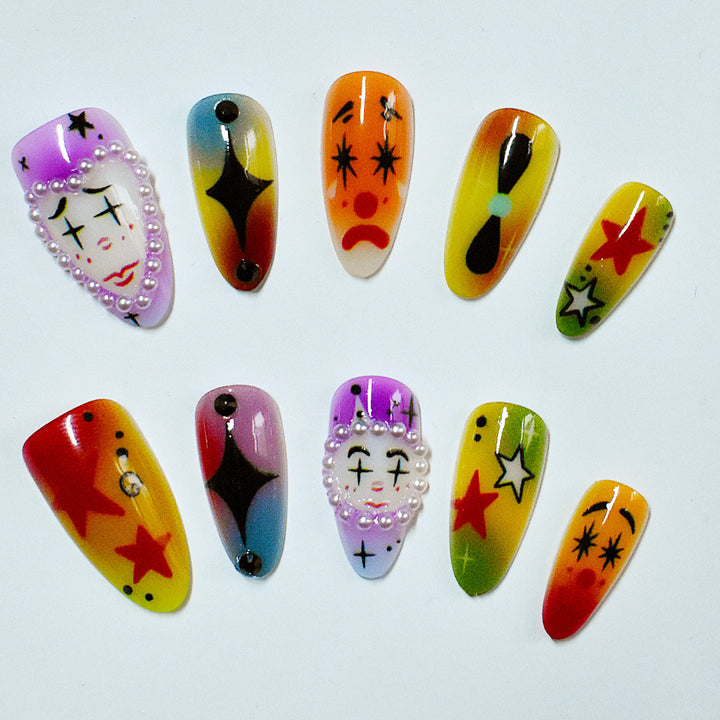 Artistic Kiss-Themed Press-On Nail Art Stornfield