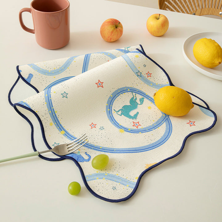 playful kids' placemat made of non-slip washable silicone with animal designs Stornfield