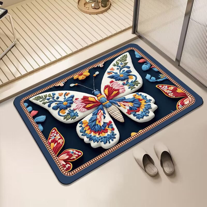 Floral Design Non-Slip Bath Mat
