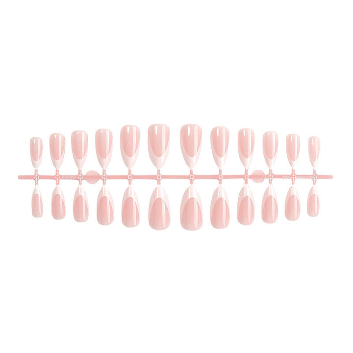 Acrylic nail set with luxurious color gradient and elegant lace accent Stornfield