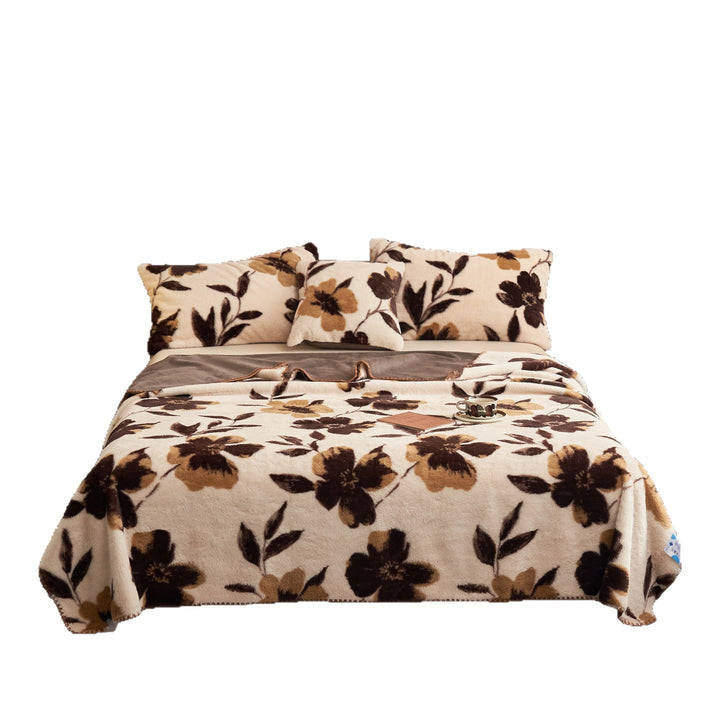 Floral Patterned Cozy Fleece Blanket