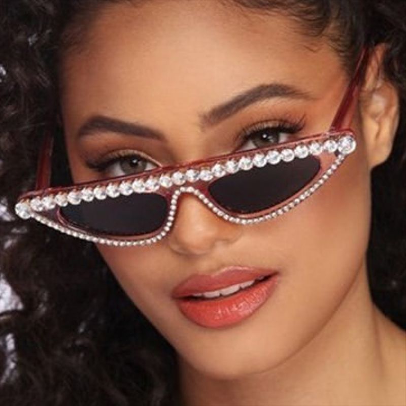 Ladies designer sunglasses in stylish cat-eye design with glittering frame Stornfield