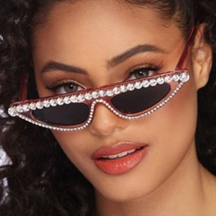 Ladies designer sunglasses in stylish cat-eye design with glittering frame Stornfield