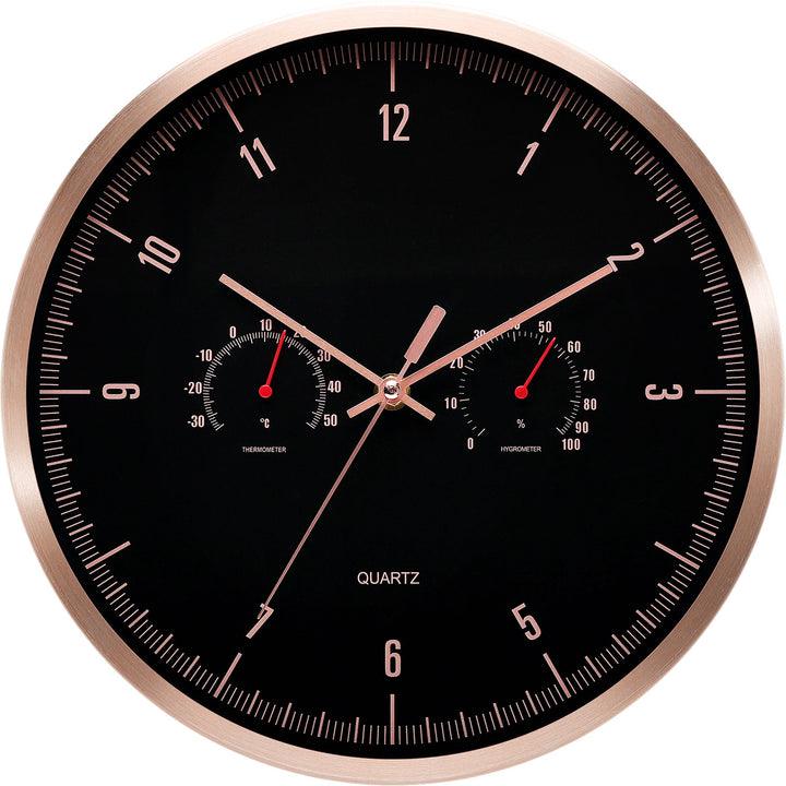 Funk Wall Clock with Thermometer and Hygrometer Stornfield
