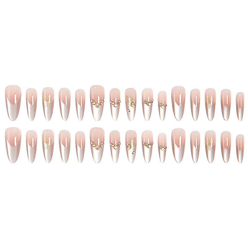Glamorous art nails with elegant golden details Stornfield