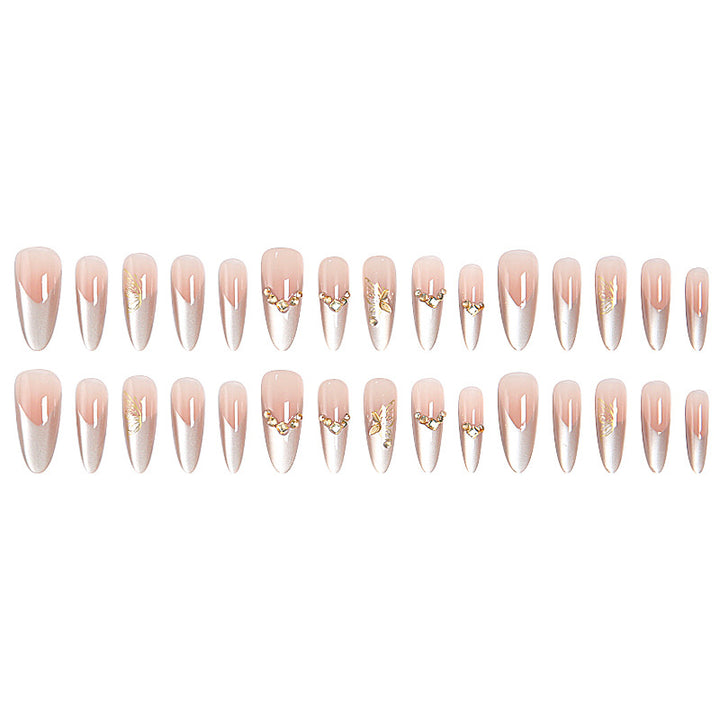 Glamorous art nails with elegant golden details Stornfield