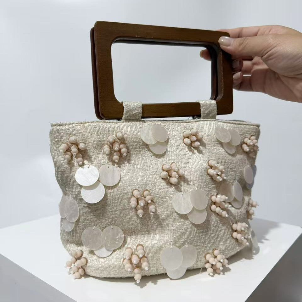 Decorative Shell-Embellished Handbag
