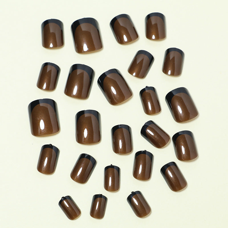 Glossy French Tip Press-On Nails Stornfield