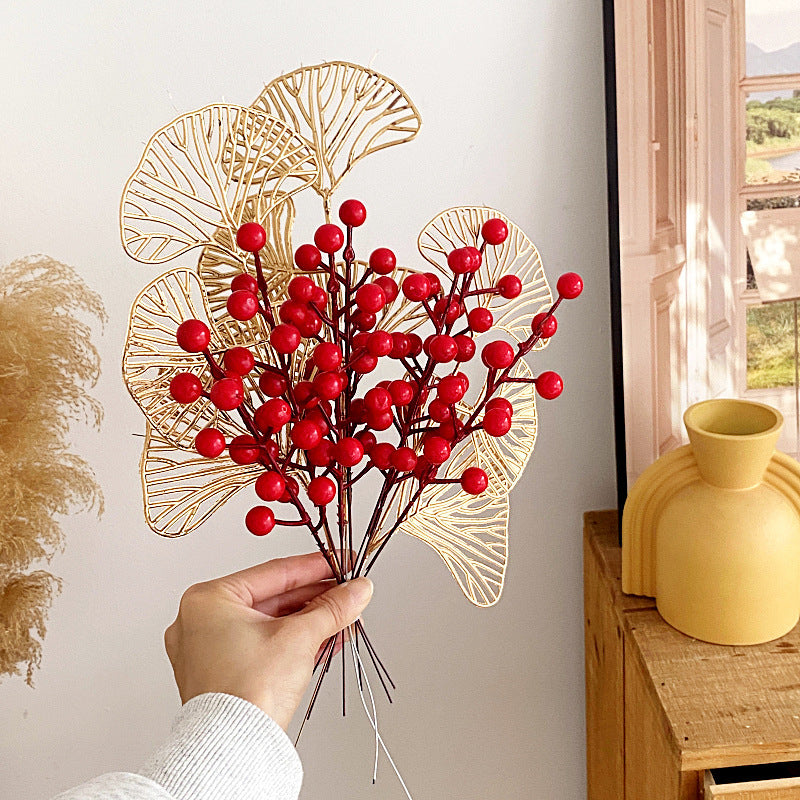 Decorative artificial flower branch with delicate details