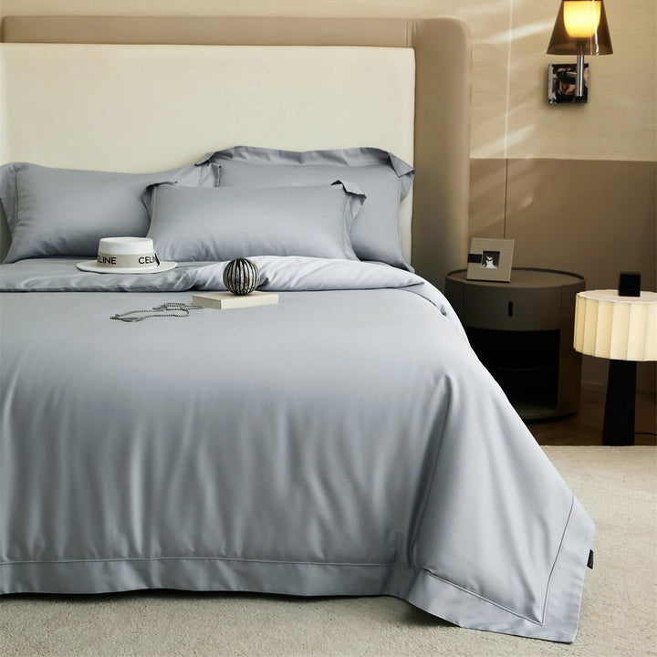 Luxury Sateen Duvet Cover Bedding Set with Hidden Zipper and Pillow Shams