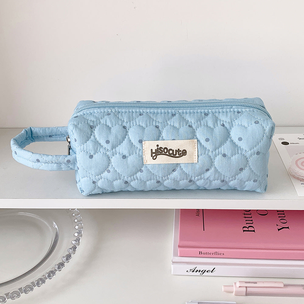Quilted Heart-Shaped Pencil Case Stornfield