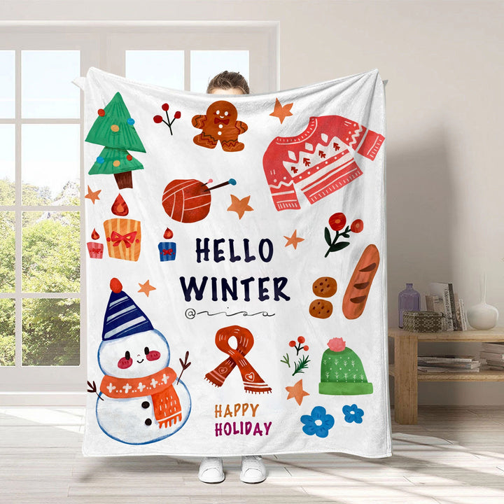 Holiday-Themed Fleece Throw Blanket