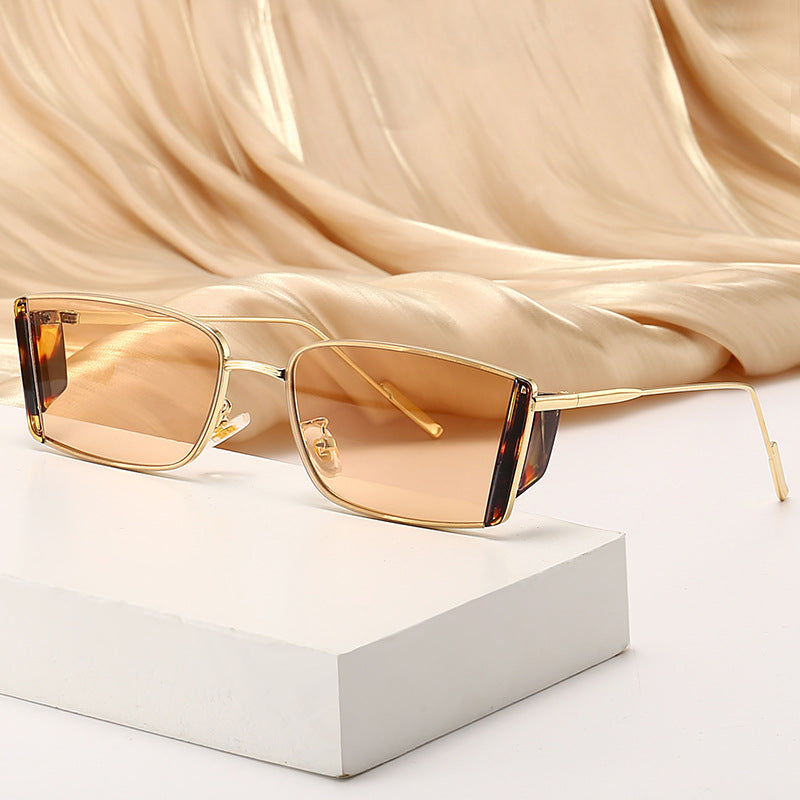 Ladies elegant square sunglasses with fine metal frame Stornfield