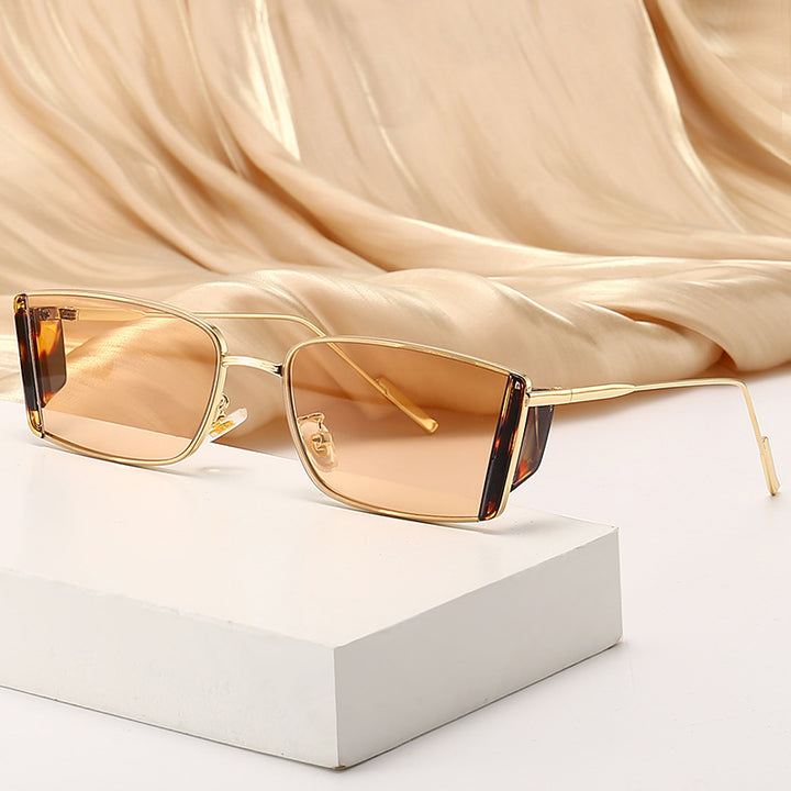 Ladies elegant square sunglasses with fine metal frame Stornfield