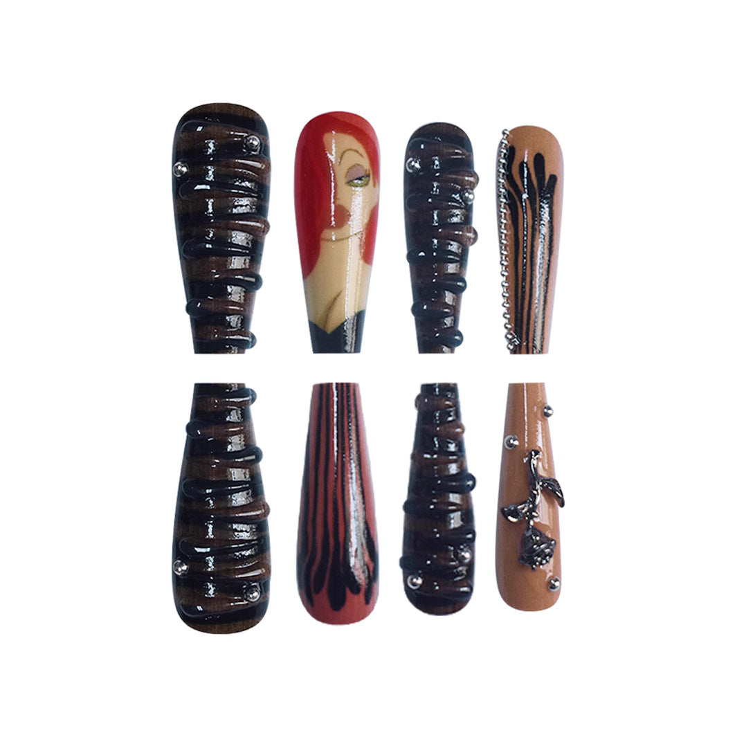 Artistic Character-Themed Press-On Nails Stornfield