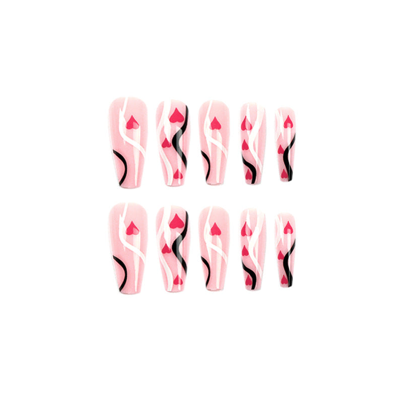 Artificial nail extensions with heart design Stornfield