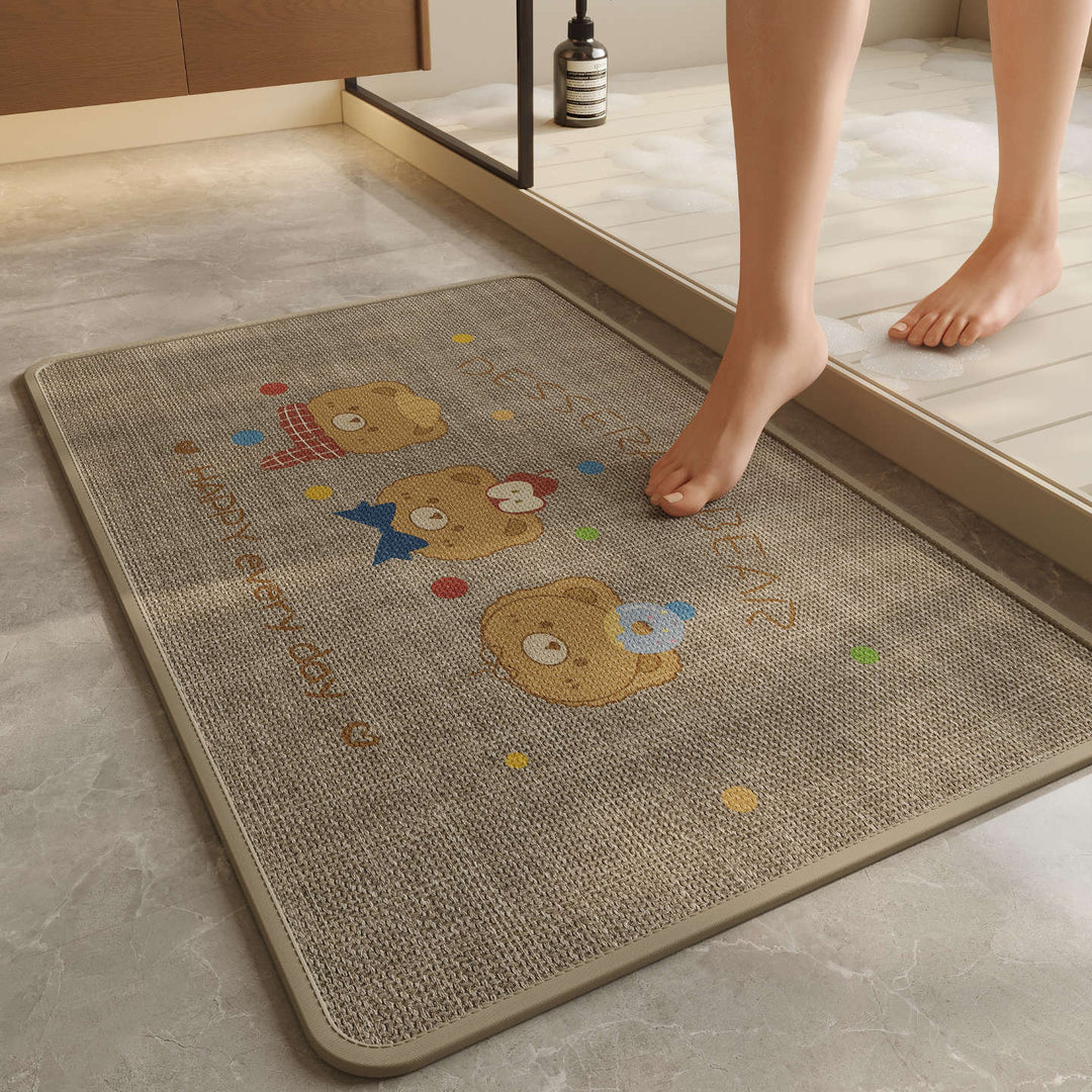 Playful Winter-Themed Bath Mat
