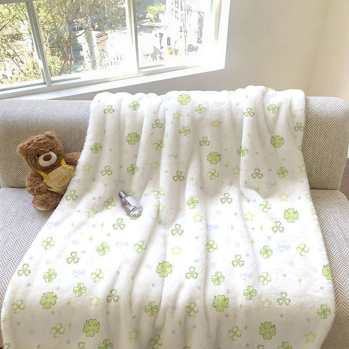 Soft Floral Patterned Fleece Throw