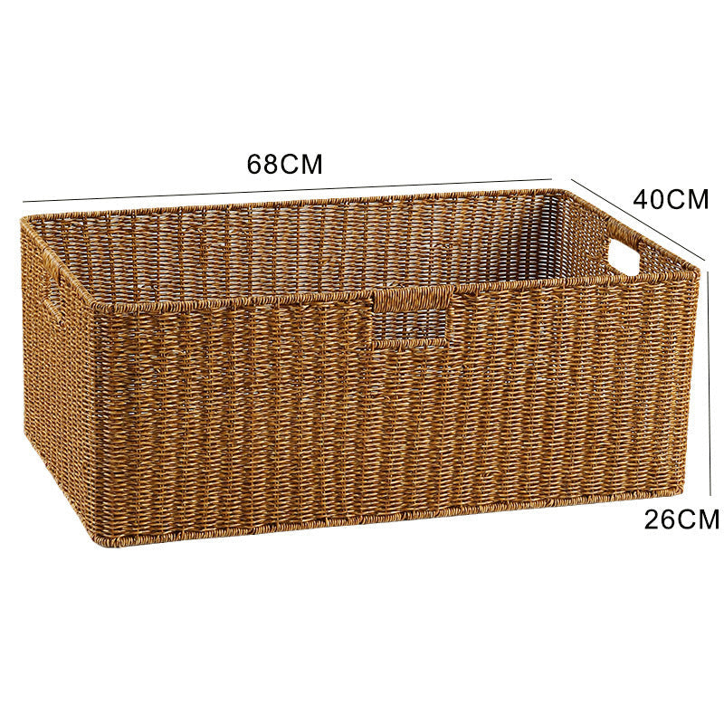 Handwoven Storage Basket with Cutout Handles Stornfield