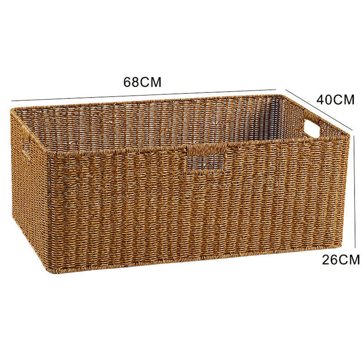 Handwoven Storage Basket with Cutout Handles Stornfield