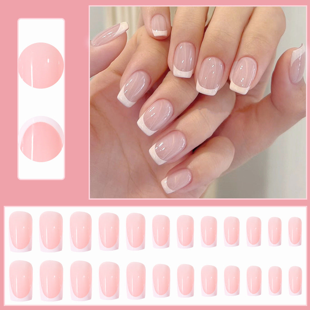 Elegant French Tip Press-On Nail Set Stornfield