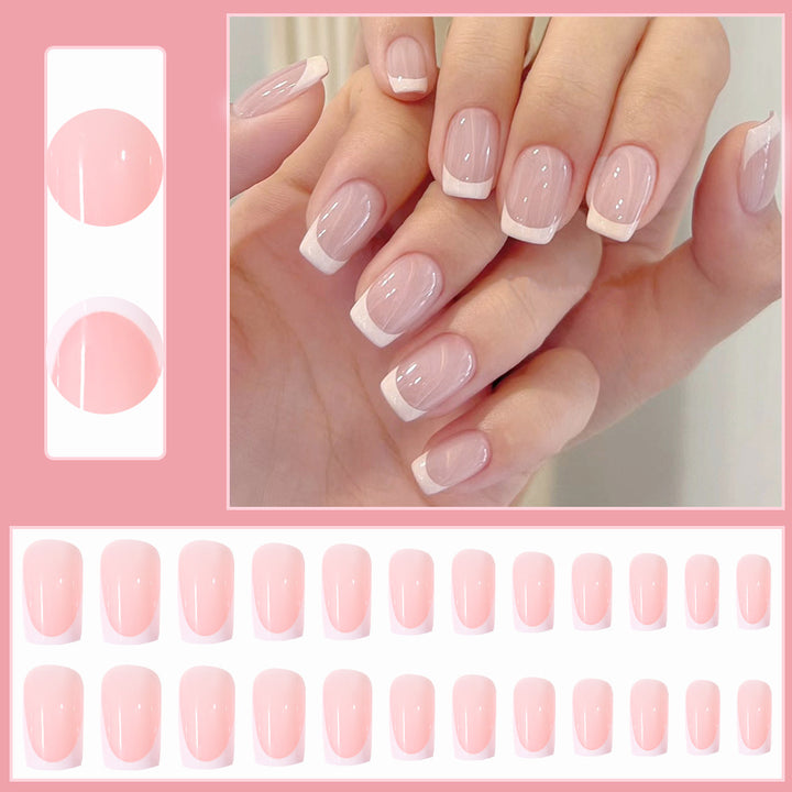 Elegant French Tip Press-On Nail Set Stornfield