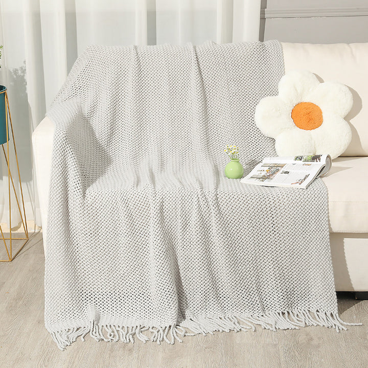 Heavyweight Textured Knit Throw Blanket