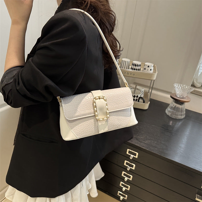 Crocodile Patterned Chain Strap Handbag Stornfield