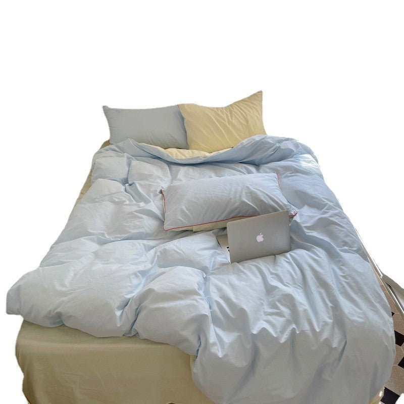 Premium cotton percale bedding set with reversible function and extra soft finish
