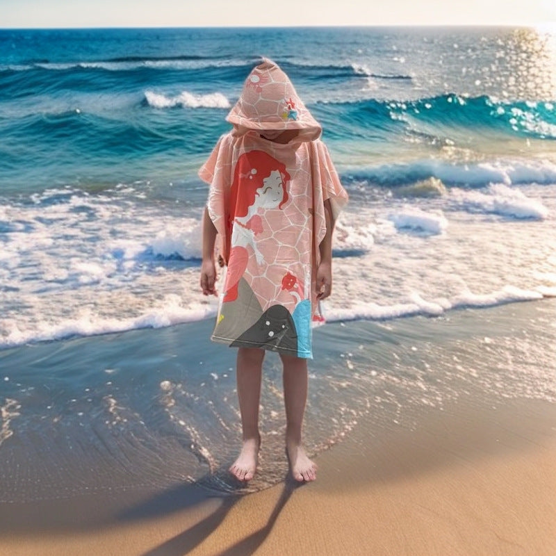 Kids' Fun Dinosaur-Themed Hooded Towel Poncho Stornfield