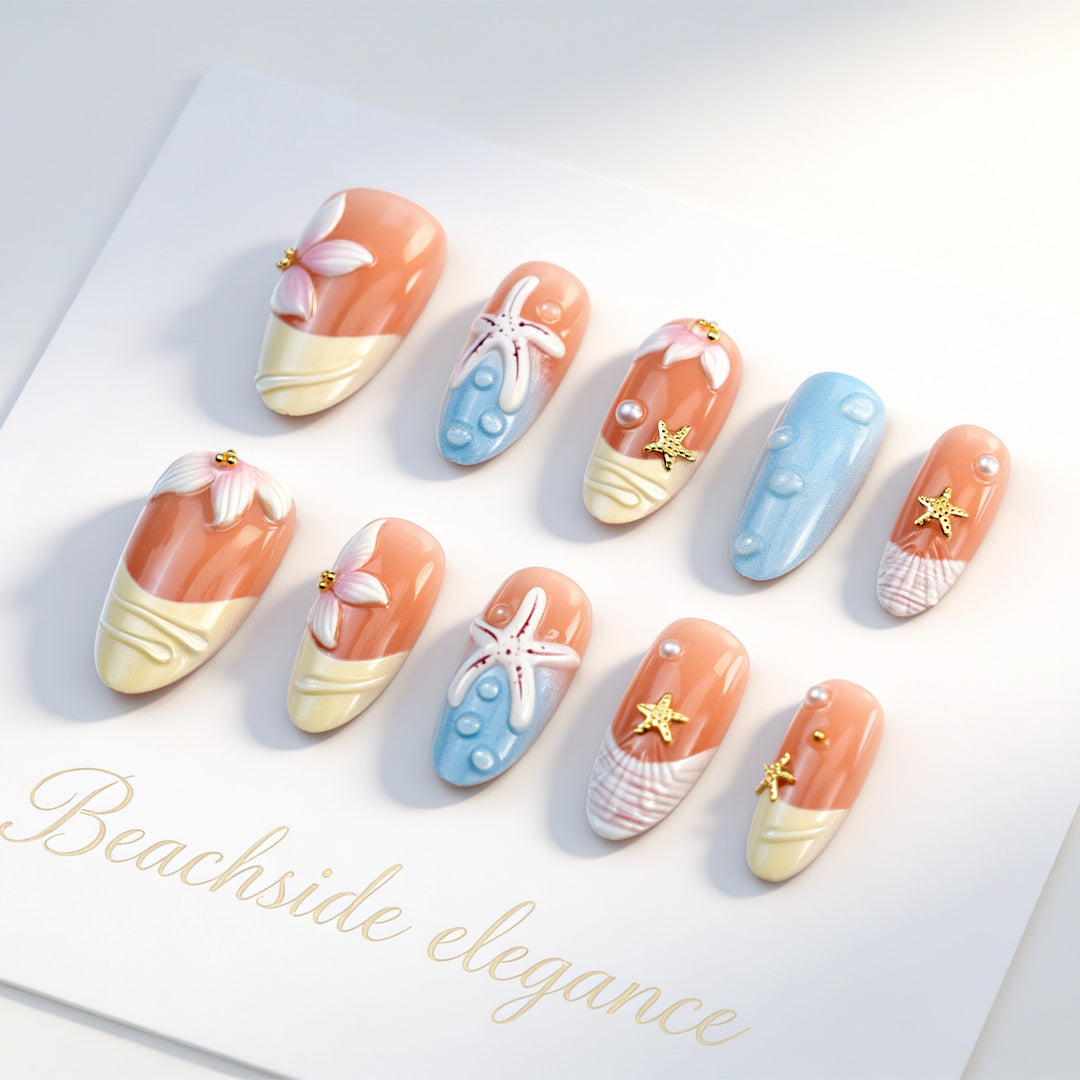 Artistic Underwater-Inspired Press-On Nail Art Stornfield
