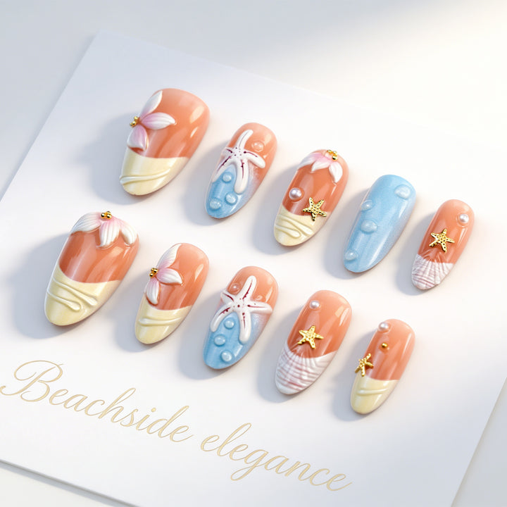 Artistic Underwater-Inspired Press-On Nail Art Stornfield