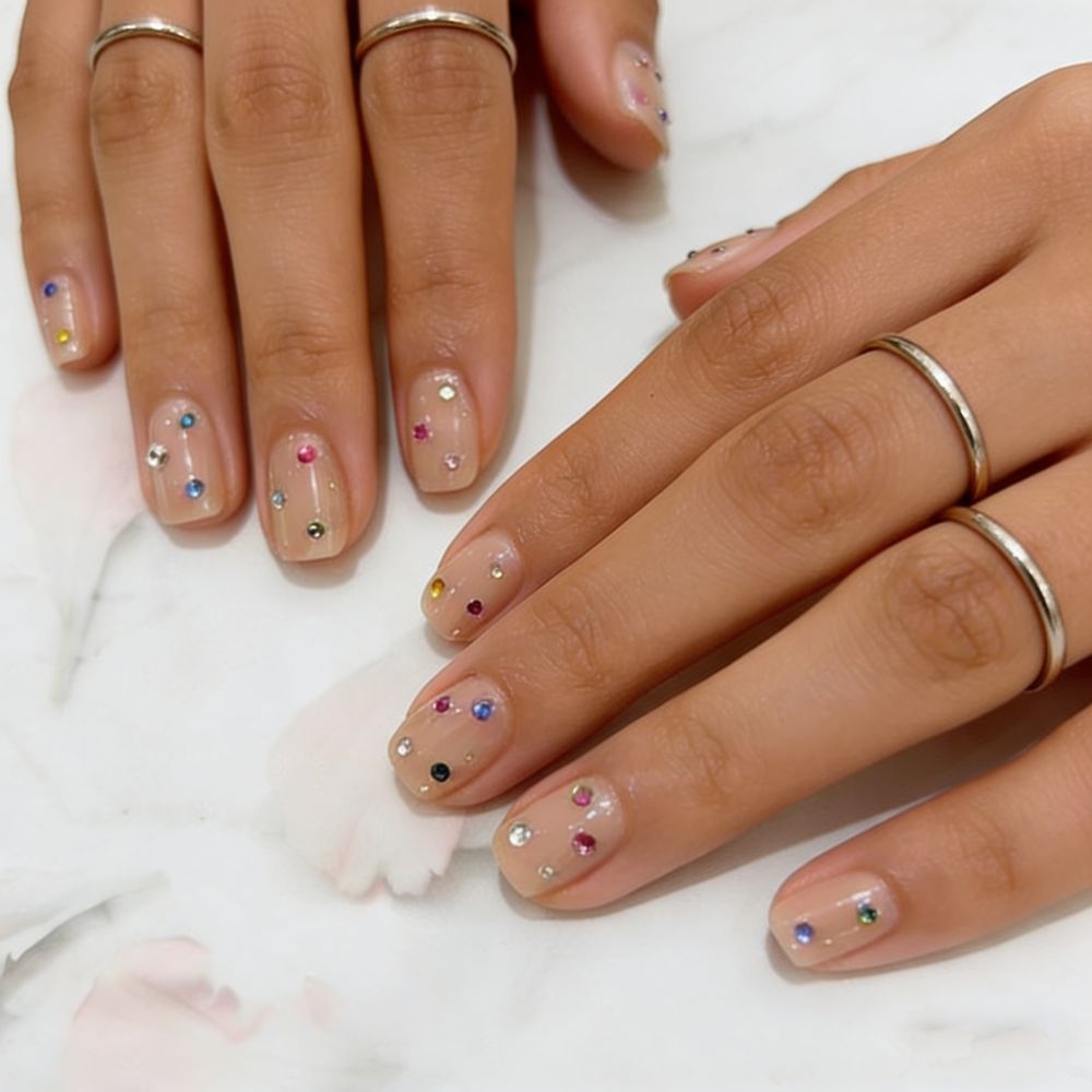 Decorative Rhinestone Press-On Nail Art
