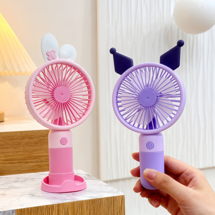 Women portable hand fan with cute rabbit design Stornfield