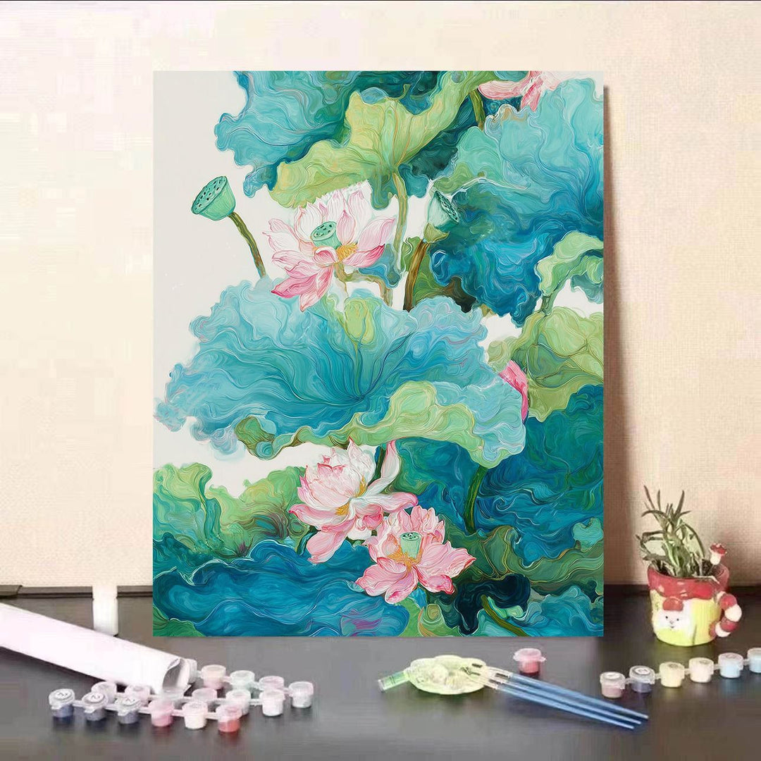 DIY Water Lily and Koi Fish Canvas Painting Kit Stornfield