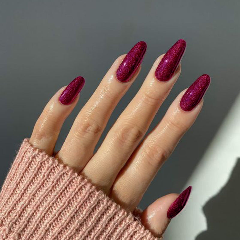 Glamorous Glittery Almond-Shaped Press-On Nails Stornfield