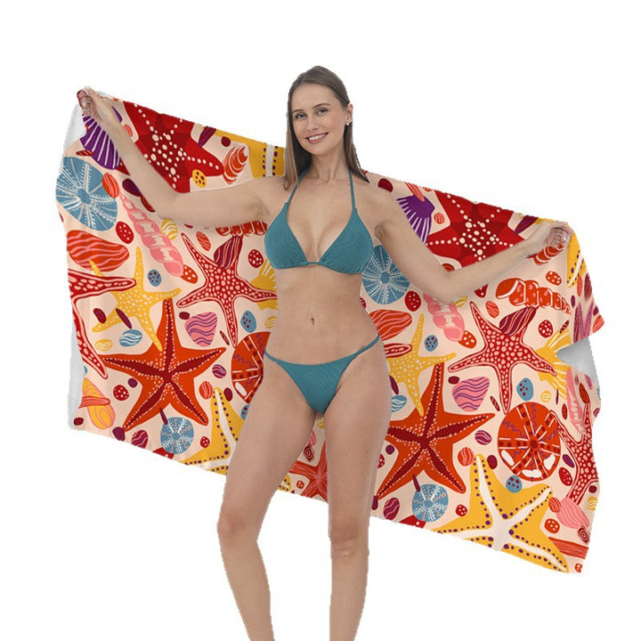 Large beach towel with tropical palm pattern Stornfield
